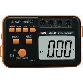 Измеритель сопротивления изоляции VICTOR VC60D+ 1000/2500 В до 20 ГОм